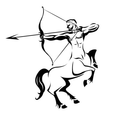 Centaur silhouette ancient mythology for tattoo clipart
