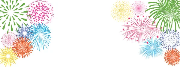 Цветной Фейерверк Белом Фоне Празднования Вечеринки — стоковый вектор