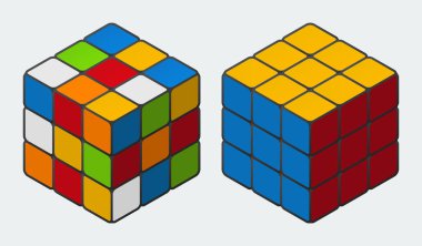 Vektör Rubik küp 3x3 oyuncak bulmacası