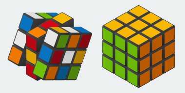 Vektör Rubik küp 3x3 oyuncak bulmacası