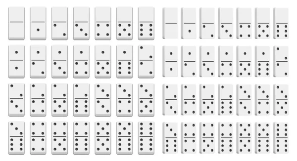 Conjunto Completo Domino Estilo Diseño Plano — Archivo Imágenes Vectoriales