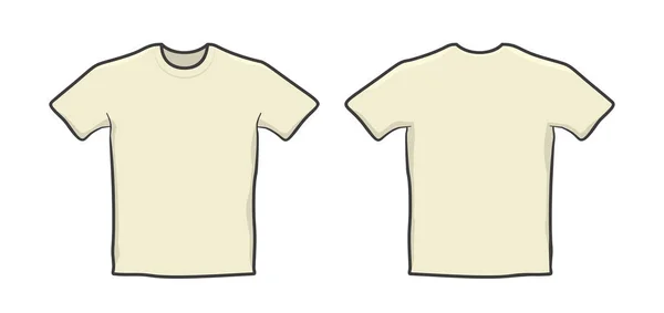 Frente Verso Ilustração Vetorial Modelo Camiseta Branco — Vetor de Stock