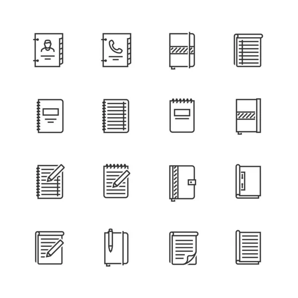 Plaques Écriture Icône Vectorielle Réglée Dans Style Ligne Mince — Image vectorielle