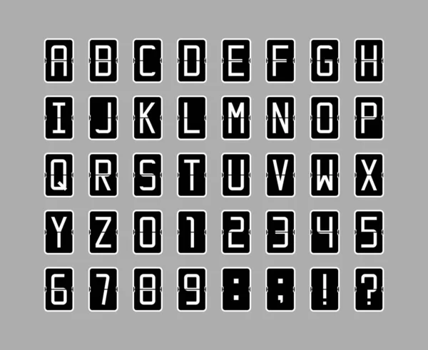 Vector Γραμματοσειρά Μαύρο Στυλ Flip Ρολόι — Διανυσματικό Αρχείο