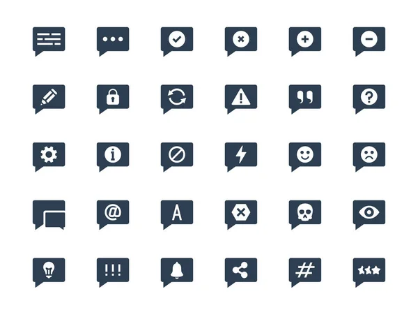 Ícone Mensagem Notificação Definido Estilo Glifo — Vetor de Stock
