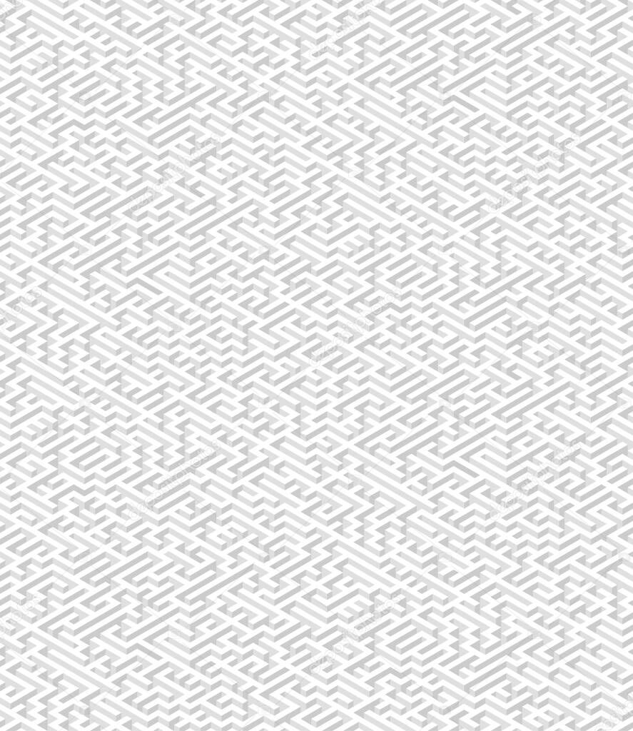 Large isometric maze seamless pattern