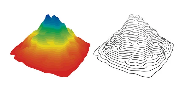 Illustration Vectorielle Topographie Montagne — Image vectorielle