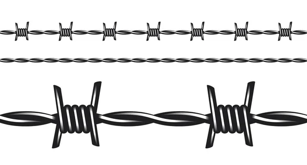 Schwarzer Und Weißer Stacheldraht Nahtloses Vektormuster — Stockvektor