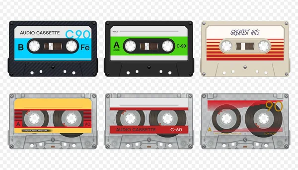 Colección Casetes Audio Compactos Vectoriales — Archivo Imágenes Vectoriales