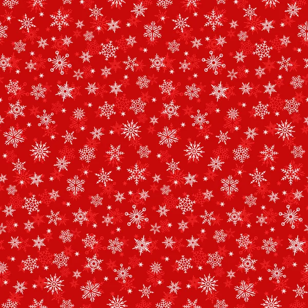 Seamless Red Pattern Snowflakes — Stock Vector