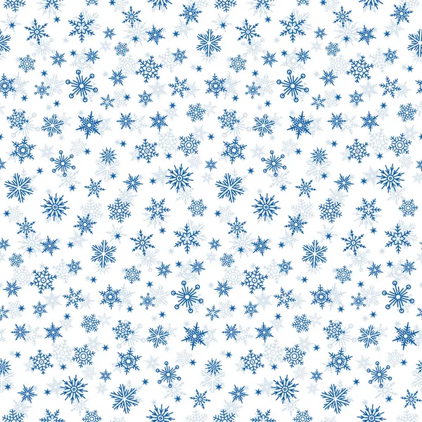 Patrón Blanco Sin Costuras Copos Nieve — Vector de stock