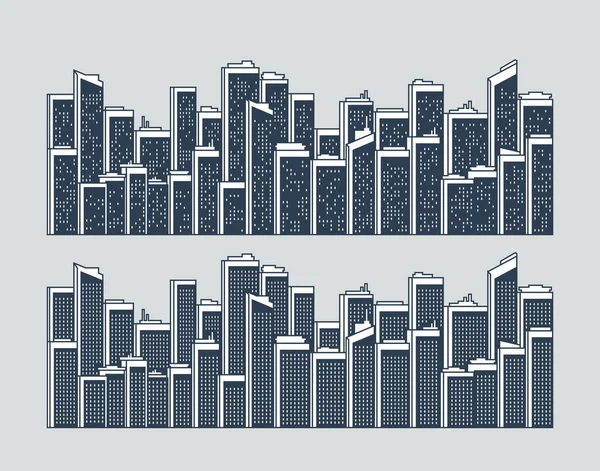 Stadtbild Stadtlandschaft Gebäudesilhouetten — Stockvektor