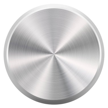 Gerçekçi Yuvarlak Fırçalanmış Metal Düğmesi veya Düğmesi