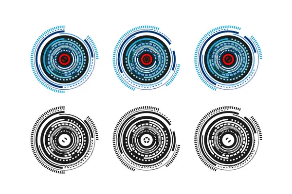 Cyber Eye Eller Retina Scanning System Vektor Illustration — Stock vektor