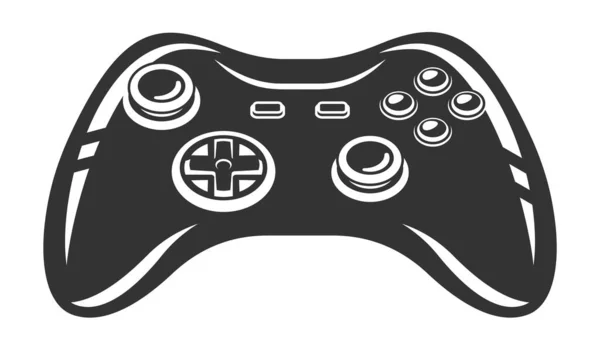 Silhouette Des Gamepads Videospiel Controller Isoliert Auf Weißem Hintergrund — Stockvektor