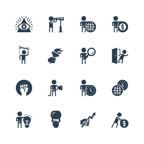 Business Personal Development Concepts Vector Icon Set — Stock Vector