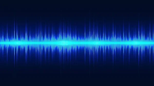 青いネオンサウンド波 オーディオ信号のパルス 概要スペクトル等価器 — ストックベクタ