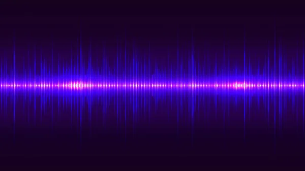 Violette Neonschallwelle Puls Des Audiosignals Abstrakter Spektrum Ausgleich — Stockvektor