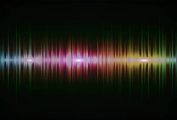 Regenbogen Schallwelle Puls Des Audiosignals Abstrakter Spektrum Ausgleich — Stockvektor