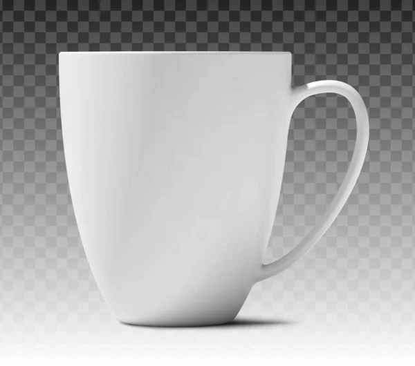 Photorealistic Vector White Cup Front View — Stock Vector