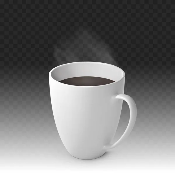 Realistische Vektor Dampfende Heiße Tasse Kaffee — Stockvektor