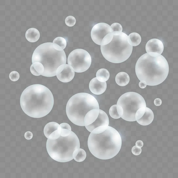 反光背景下的矢量白色水泡 — 图库矢量图片