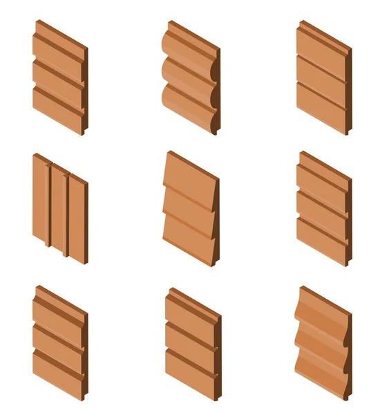 Different Siding Profiles in Isometric View — Stock Illustration Different Siding Profiles Isometric View Stock Illustration