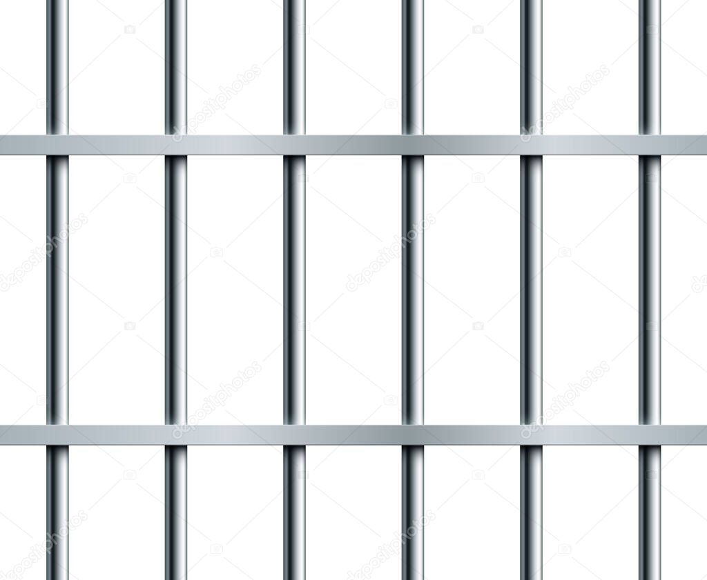 Steel Prison Bars Seamless Pattern Over White