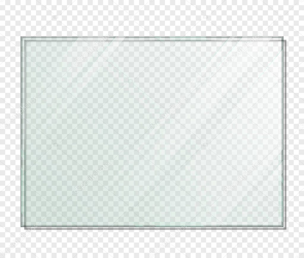 Rectangle Piece of Glass. Vector Illustration