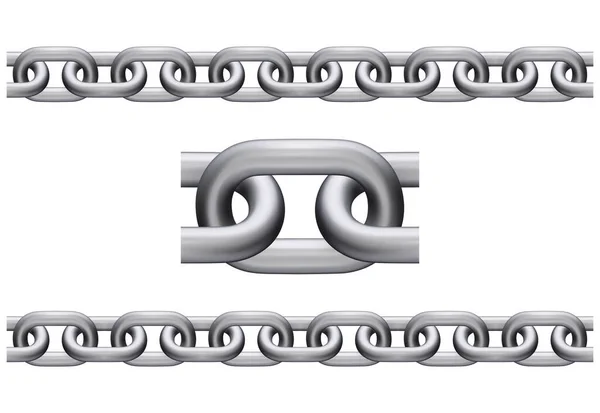 Realistic Metal Straight Tileable Chain — Stock Vector