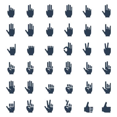 İnsan el hareketleri, sinyaller ve işaretler, vücut dili simgesi seti