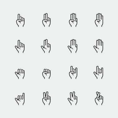 El hareketleri ve dil ince çizgi simgesi # 2