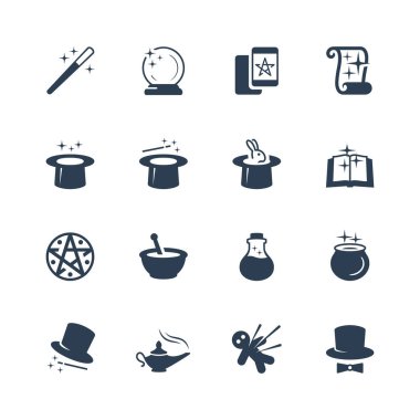Set of magic related vector icons clipart