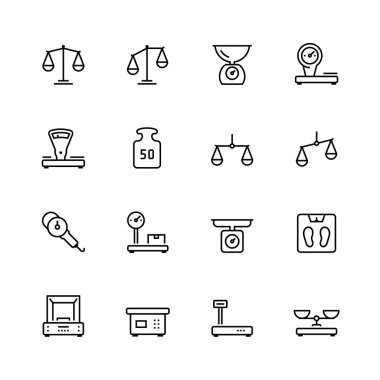 İnce çizgi biçiminde ölçeklendirme ve tartma vektör simgesi