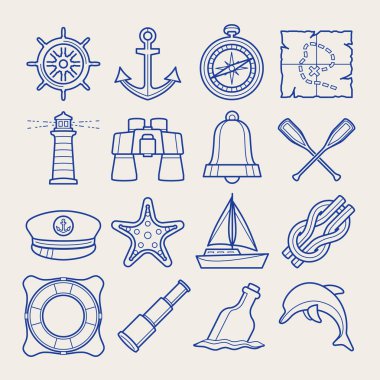 Deniz simgesi ince çizgi biçiminde ayarlandı