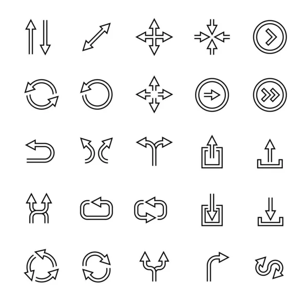 Gepolijste Pijlen Vector Pictogram Set — Stockvector