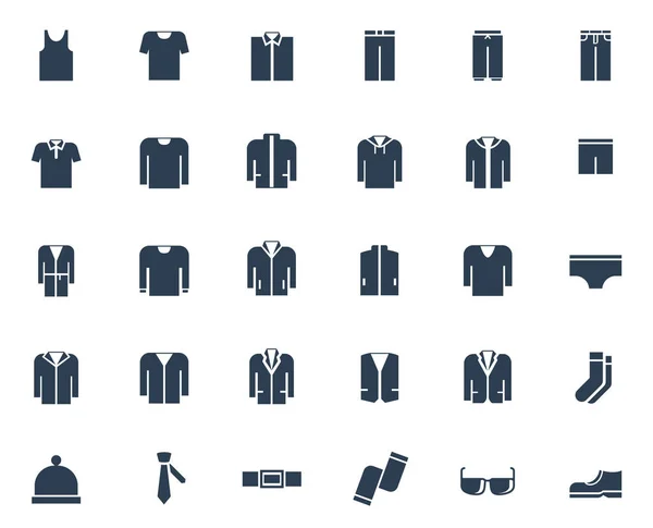 Set Icone Vettoriali Abbigliamento Uomo — Vettoriale Stock