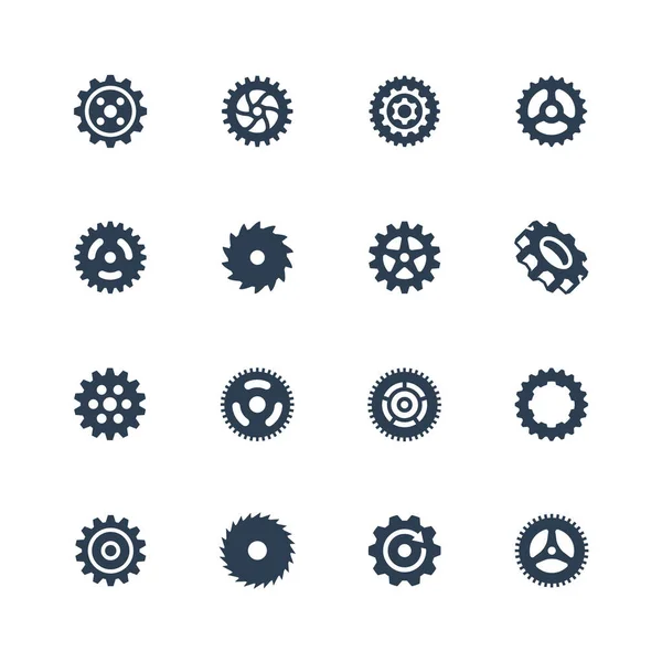 Cog Wheels Gears Vector Icon Set — Stock Vector