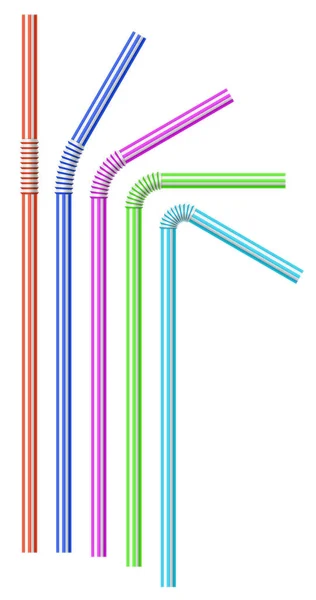 Coloridas Pajitas Beber Rayas — Archivo Imágenes Vectoriales