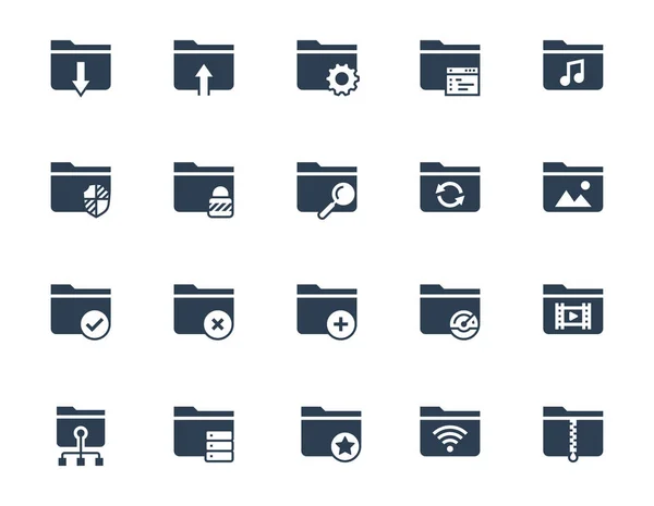 Folders Related Vector Icon Set — Stock Vector
