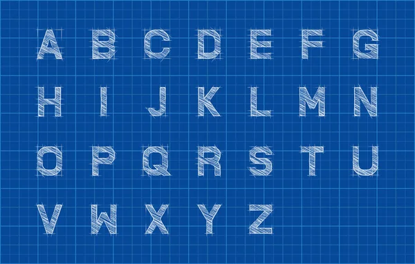 Skizzieren Sie Alphabet Oder Schrift Über Einen Baupapier Hintergrund — Stockvektor