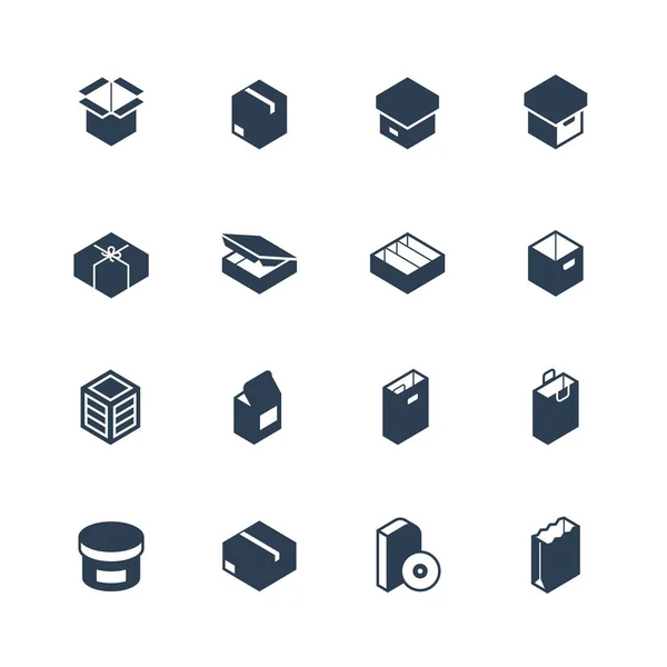 Set Package Types Vector Icons — Stock Vector