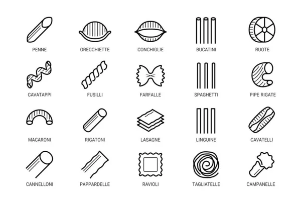 Icône Vectorielle Pâtes Dans Style Ligne Mince — Image vectorielle