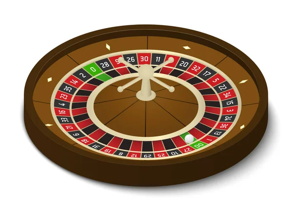 Roue Roulette Casino Américaine Vue Isométrique — Image vectorielle