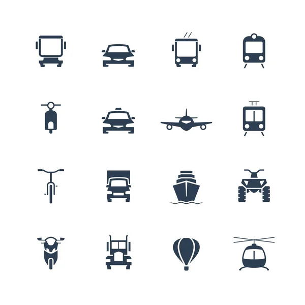 Transportation Icon Set Front View — Stock Vector
