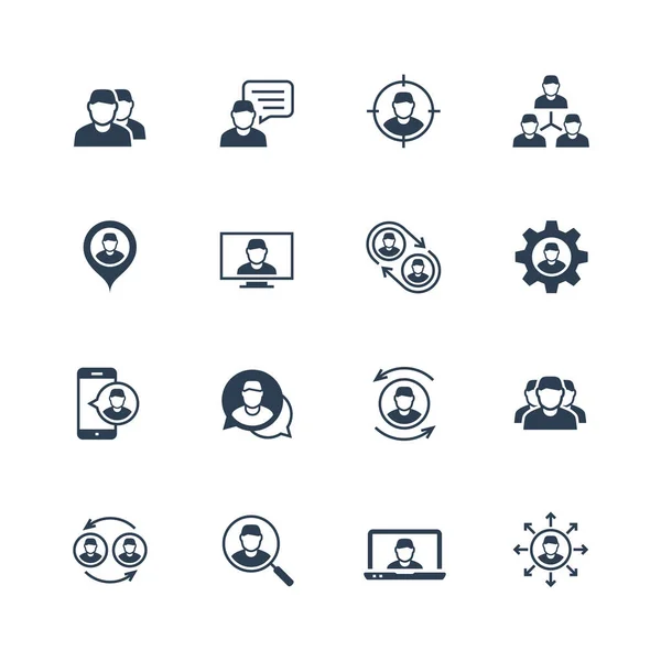 Person People Personnel Staff Related Vector Icon Set — Stock Vector