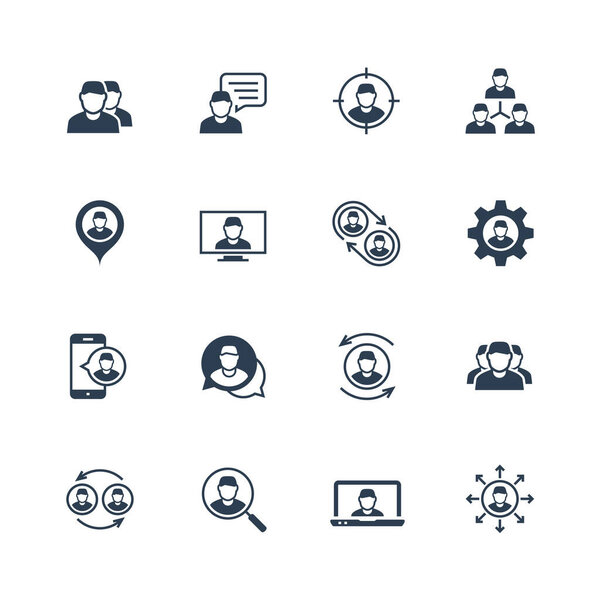Person, people, personnel, staff related vector icon set