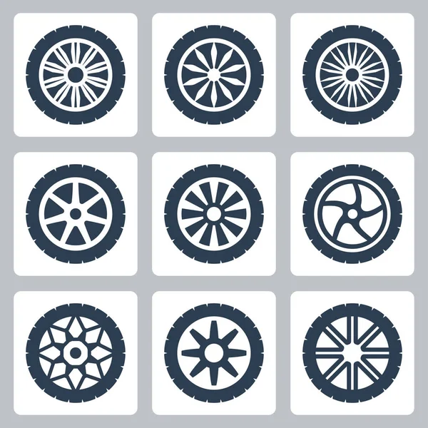 Wheel Disk Vector Icon Set — Stock Vector