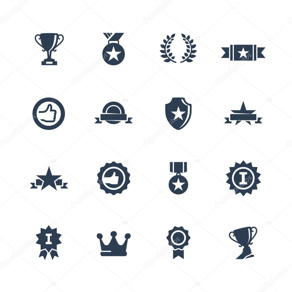 Awards and trophys vector icon set