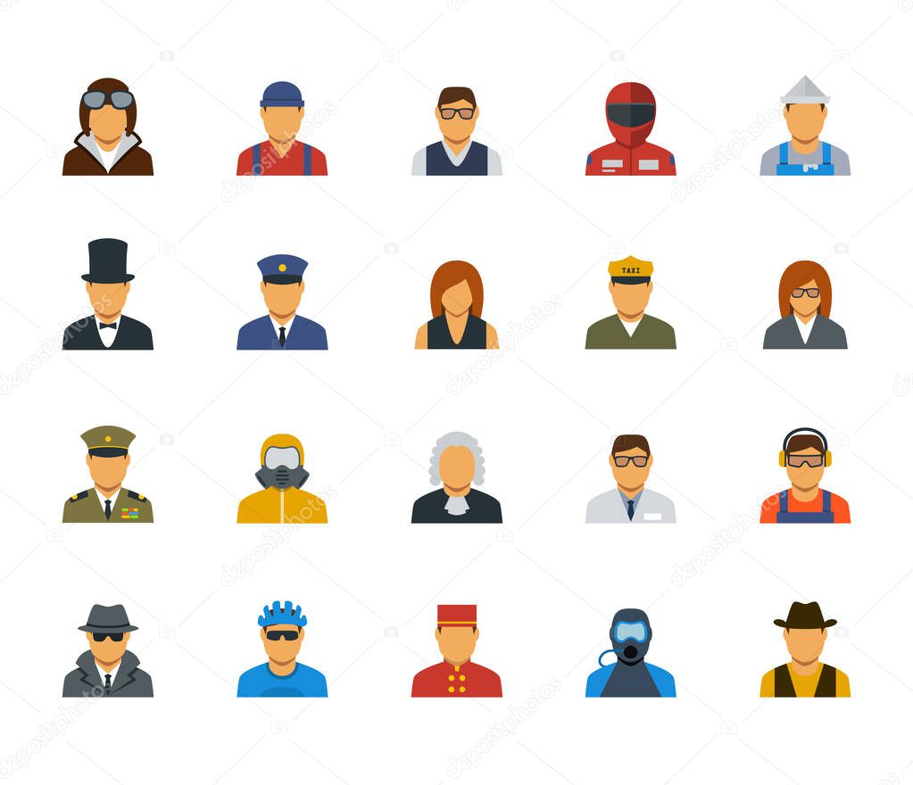 People professions and occupations icon set in flat design #3